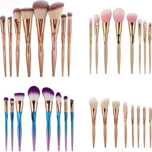 4/8pcs Professional Nylon Makeup Brushes Set For Foundation Powder Blush Eyeshadow Concealer Lip Eye Make Up Brush Cosmetics