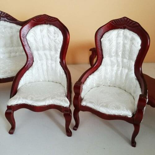 5pcs 1/12 Scale Doll House Living Room Set Wooden Model for Kids Toy Accs