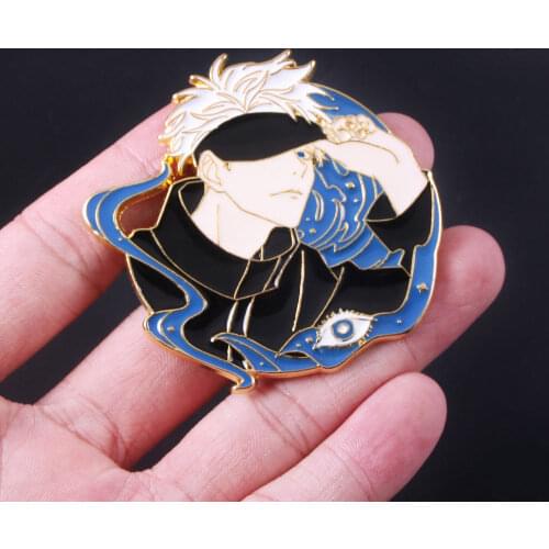 Anime Jujutsu Kaisen Pins Brooch Cool Gojo Satoru Fushiguro Megumi Figure Badge Brooches Fans Bag Lapel Pin Jewelry Collection