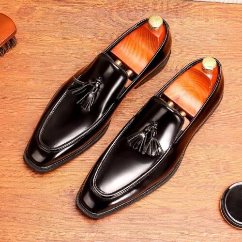 ASTON M．JAZZ Men's Patent Leather Shoes