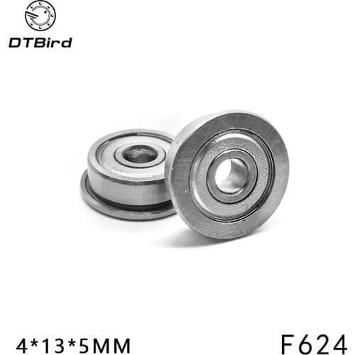 Free Shipping F624ZZ flanged bearing (10pcs/1 lot) 4*13*5mm