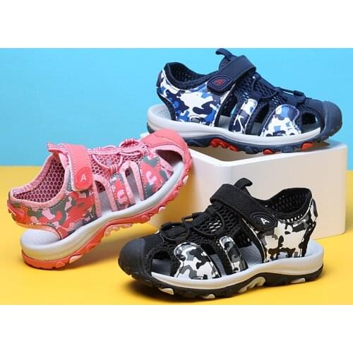 Children shoes 2021 Summer New Fashionable and comfortable camouflage breathable shoes for girls beach shoes Boys sport shoes