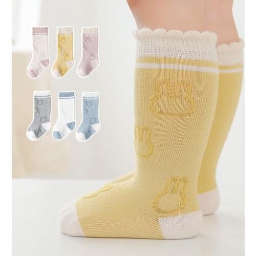 Baby Girls Socks Autumn Winter Kids Long Sock Toddlers Knee High Socks Soft Cotton Infant Boys Socken For 0-8 Years
