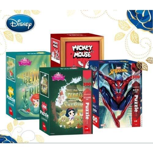 Disney 300 Piece Puzzle Mickey Princess Spiderman Bright Silver Card Puzzle Mini Particle Puzzle