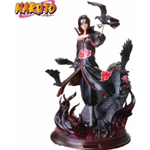 Naruto Uchiha Itachi PVC Action Figure Toys Anime Naruto Shippuden Uchiha Itachi With Crow Collectible Model Toy 25cm