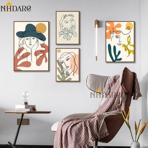 NHDARC Canvas Printings ARC00834 Matisse Light Luxury Retro Vintage Simple Strokes Wall Paintings Posters Living Room Home Decor