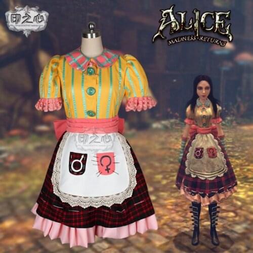 New Arrival Anime Alice: Madness Returns Cosplay Costumes Oriental Doll Door Maid Suit Female Halloween Party Role Play Clothing