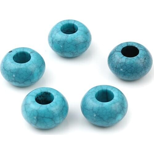 Acrylic Beads Round Green Blue Natural Stone Loose Spacer Beads For Women Jewelry Making DIY Bracelets Necklace 15mm,100 PCs