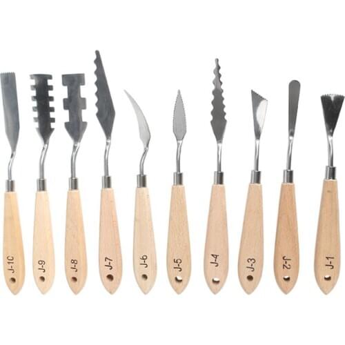 10pcs/set Stainless Steel Painting Palette Knife Oil Paint Spatula Scraper for Artist Tools