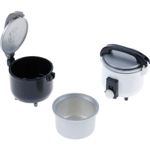 1pc Miniature White Black Rice Cooker Kitchen Accessories Decoration Craft For 1:12 DIY Dollhouse Accessory Kids Toys