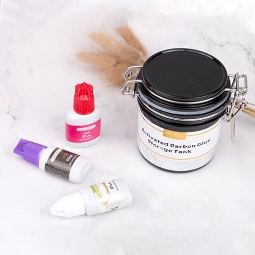 Grafting Eyelash Glue Storage Tank Makeup Eyelash Tool Activated Carbon Glue Storage Box Sealing Fresh Dehumidification