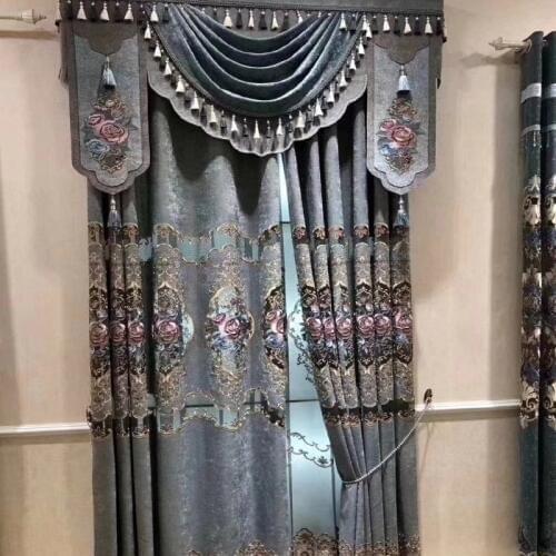 Top new Modern Luxury Embroidered Sheer Curtains for Living Room /Bedroom Kitchen gray Window Curtains Window Treatments