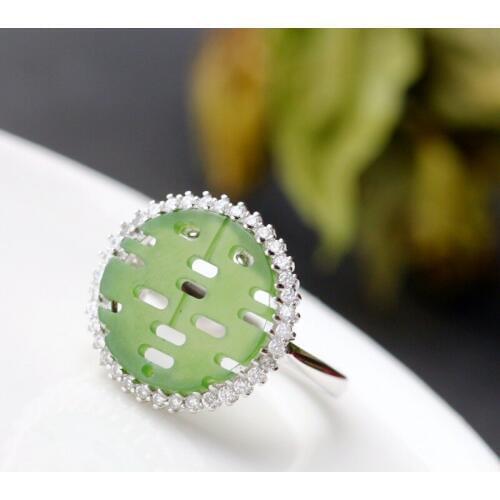 Wholesale 925 sterling silver Natural natural the silver ring by hand Happy character restoring ancient ways women