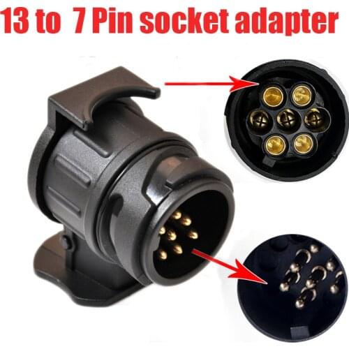 13 To 7 Pin Trailer Connector 12V Towbar Towing Plug Adapter Durable Waterproof RV Plugs Socket Adapter Protects Accessories