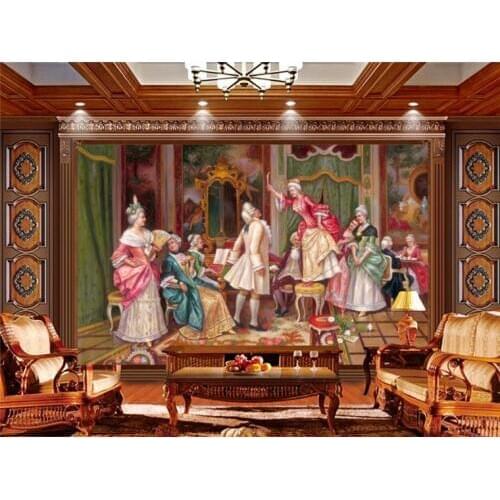 Custom 3d wallpapers ancient European characters oil painting court party mural TV wall decoration painting