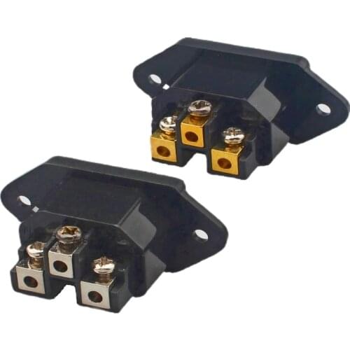 No Welding 4N Pure Copper Gold and Rhodium Plating IEC Input Connectors Amplifier CD Player