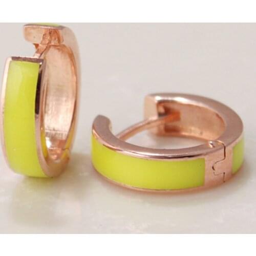Green Highlighter Silver Earrings