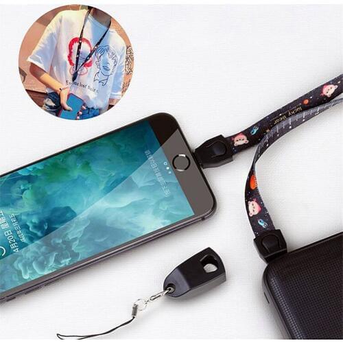 Lanyard for Keys USB Cable for Mobile Phone Micro USB Type C Charger Cable for iPhone Samsung Charging Cable Micro USB Charger