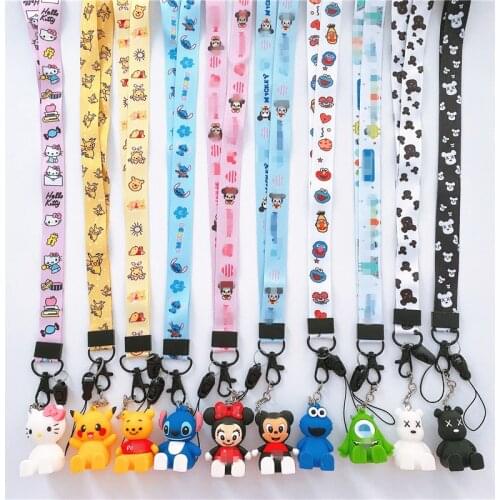 Cute Cartoon Doll stand Phone Lanyard Necklace Strap for iphone huawei Samsung Camera GoPro USB Lanyard for keys Straps