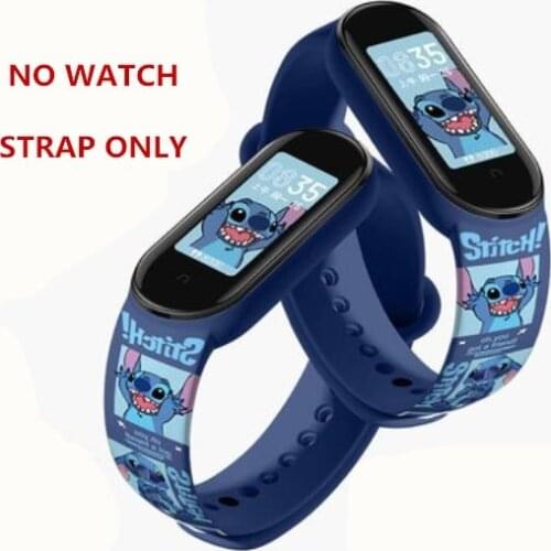 Stitch Smart Band Bracelet For Xiaomi Mi Band 5 6 Silicone Wrist Strap For Miband 3 4