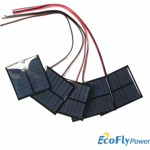 1PCS 4V 5V 5.5V Solar Panel 1W 1.6W 150mA 160mA 200mA 250mA 500mA With Wire Mini Solar System DIY For Battery Cell Phone Charger
