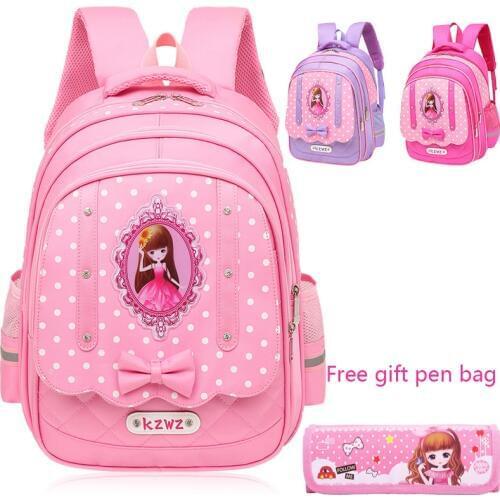 Primary school bag 6-12 years old girl child backpack 3 - 5th grade girl cartoon princess backpack 1 - 3rd grade girl