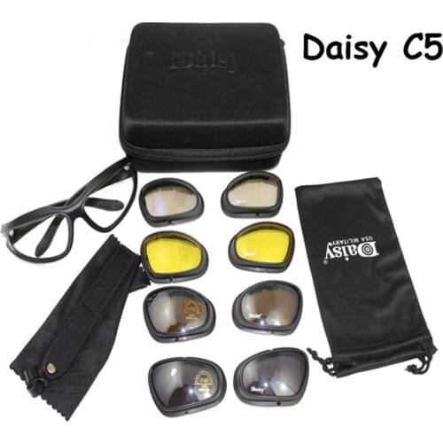 Tactical Military Men C5 Goggles War Game Outdoor Sunglasses Cycling Hunting Hiking Shooting Airsoft Safety Glasses 4 Lens