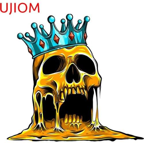 UJIOM Crowned King Skull Door Sticker Living Room Decoration Bedroom Accessories Wall Stickers Moisture Proof Bathroom Decals