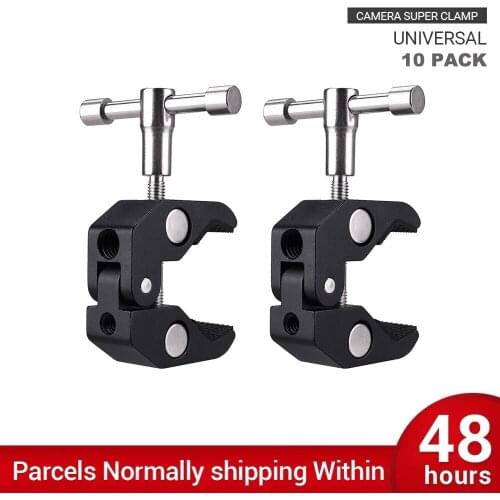 10 PACK Aluminum Super Crab Clamp Clip for SLR Rig LCD Monitor Studio LED Light Flash Tripod Magic Arm Camera Accessory Dropship