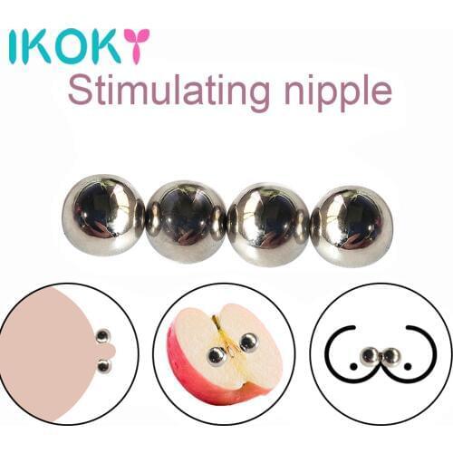 IKOKY 1/2 pair Clitoris Stimulator Nipple Clamps Ultra Powerful Magnetic Orbs Erotic Sex Shop Bondage Sex Toys For Women