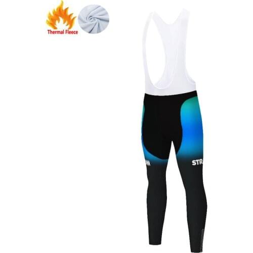 Winter cycling pants STRAVA pantalon largo ciclismo Winter Thermal fleece bicycle clothing Tights pantalón ciclismo hombre