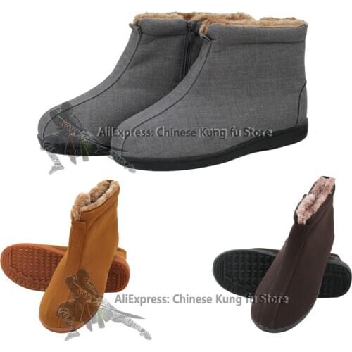 Winter Shaolin Kung fu Shoes Buddhist Monk Boots Martial arts Tai Chi Wushu Sneakers