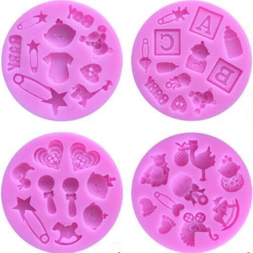 1PC Silicone Mold Baby Theme Carriage Baking Pan Cake Decorating Tools Chocolate Soap Mold Cake Stencils Kitchen Tools LB 454
