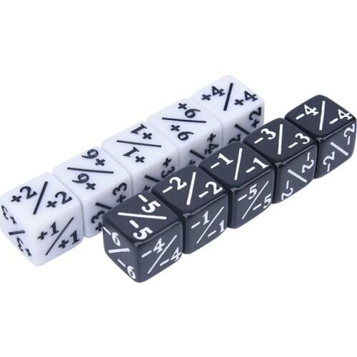 10 Pieces Dice Counters 5 Positive +1/+1 & 5 Negative -1/-1 For Magic The Gathering Table Game Funny Dic Wholesale