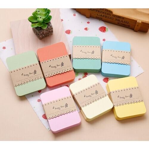 100pcs rounded greeting card blank diy graffiti greeting card stereo greeting card blank card / 7 colors