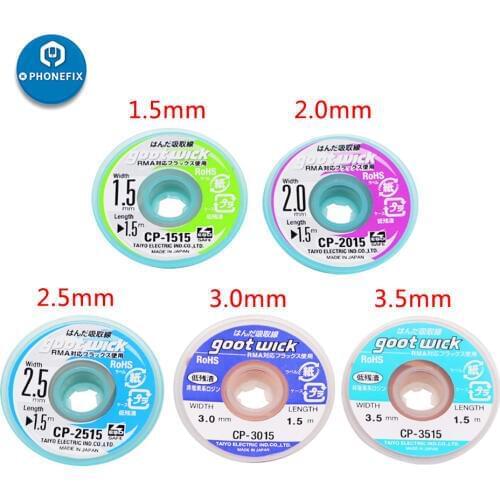 100% Japan Goot wick RoHS Desoldering Braid Solder Remover Sucking Tin Belt BGA Absorbtion Line for BGA Repair Soldering Wire