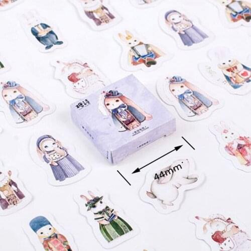 20packs/lot Creative Cute Magic Rabbit Alice Decor Stickers DIY Scarpbooking Sealing Label Sticker Stationery Free Shipping
