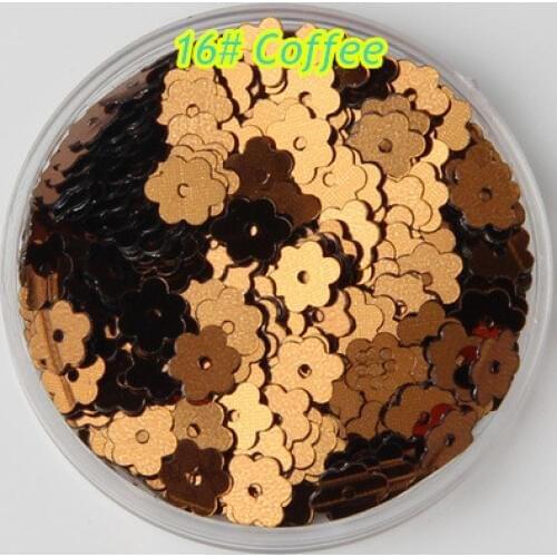 3000pcs/lot PVC Sequins 6mm Flower With 1 Center Hole Plum Blossom Flat Loose DIY Sewing Materials 16# Coffee Confetti