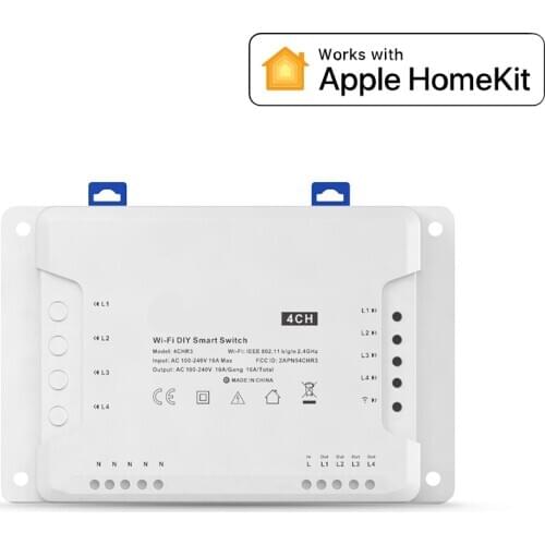 Smart WiFi 4 Channel Relay Switch Module Compatible With Apple HomeKit