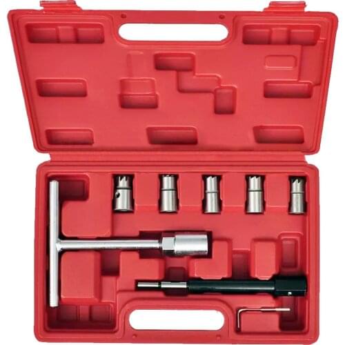 7pcs/set Diesel Injector Nozzle Seat Cutter Cleaner Tool Set Carbon Remover Flat Reamer T handle Sets