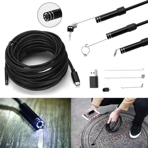 Android Endoskop UsbCamera 5.5mm 10m Flexible Weiche Kabel Typ C HD Rohr USB Endoskopische Inspektion PC Android endoscop camera