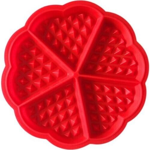 ANGRLY Heart-shaped Waffles Mold 5-Cavity Bundt Oven Muffins Baking Mould Cake Pan Silicone Mold Tool silicone mold