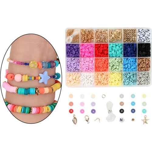 1Box 6mm Polymer Clay Beads Loose Jump Ring DIY Jewelry Making Finding Craft
