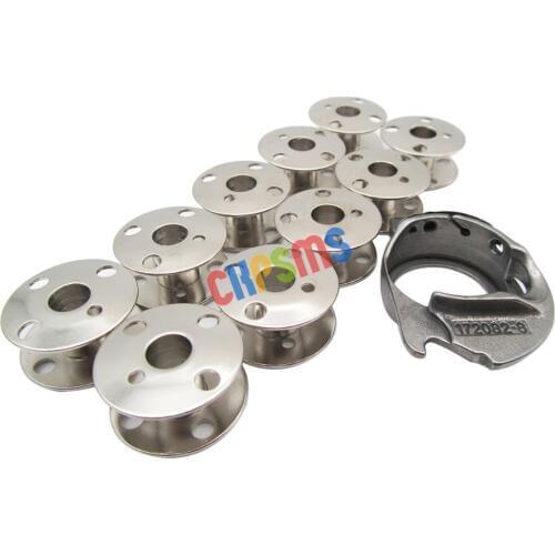 #172082-8 1PCS +172222 10PCS BOBBIN CASE AND BOBBINS FIT FOR SINGER 258, 259.347,348,350,360, 362,366,367,368 401 401A 403 403A