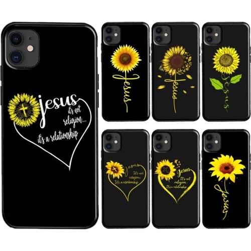 Sunflower Jesus Christ Case For iPhone 11 Pro Max SE 2020 X XS Max XR 6S 8 7 Plus 12 Pro Max mini Coque