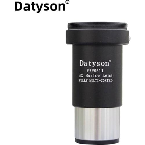 Datyson 3x Barlow Lens 1.25" Premium Telescope Accessory With M42x0.75 Camera Threads Optics Lens 3pcs 2 Group Full Metal-Coated