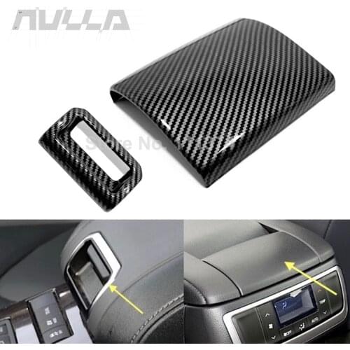 For Toyota Highlander Kluger 2021 2022 ABS Carbon Car Center Armrest Box Panel Decor Sticker Cover Trim Decoration Accessories