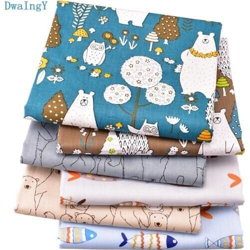 DwaIngY 6pcs/lot or 50x160cm/piece Cotton Fabric For Patchwork Cloth DIY Sewing Quilting Fat Quarters Material For Baby Doll