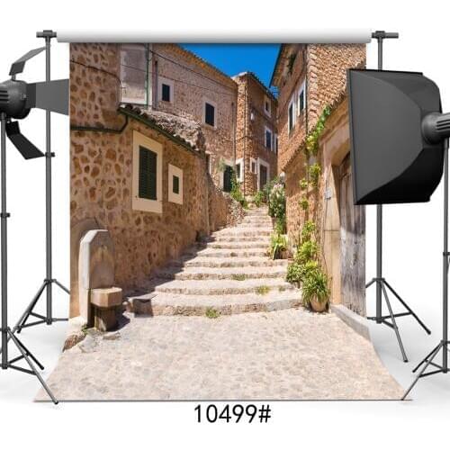 Walking Street to Downtown Photography Backgrounds Customized Wedding Accessories Vinyl Photoshoot Backdrops For Photo Studio