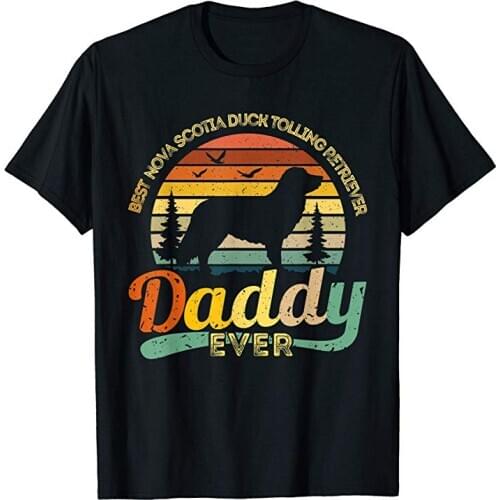 Nova Scotia Duck Tolling Retriever Dad Best Daddy Dog T-Shirt Summer Cotton Short Sleeve O-Neck Mens T Shirt New S-3XL